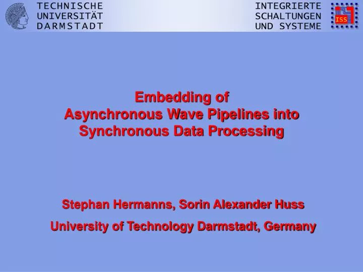 embedding of asynchronous wave pipelines into synchronous data processing