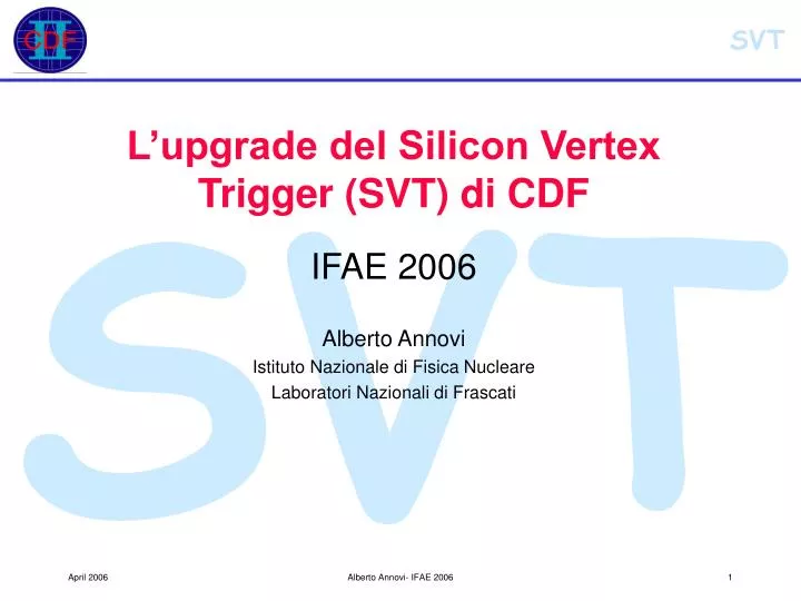 l upgrade del silicon vertex trigger svt di cdf