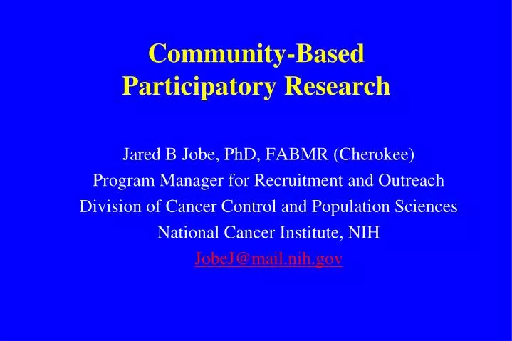 community based participatory research