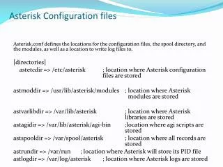 Asterisk Configuration files