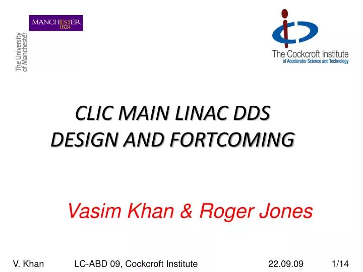 clic main linac dds design and fortcoming