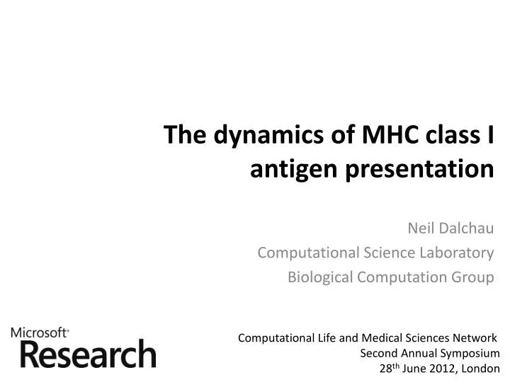 the dynamics of mhc class i antigen presentation