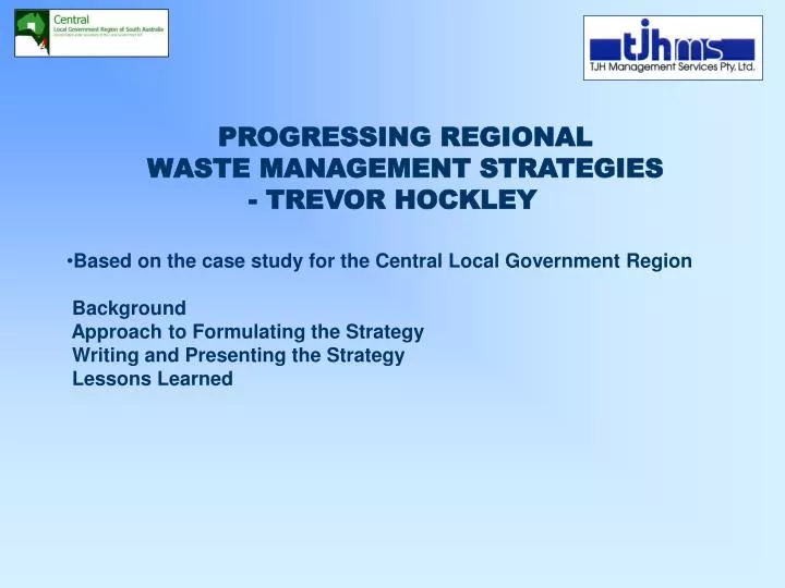progressing regional waste management strategies trevor hockley