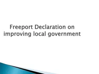Freeport Declaration on improving local government
