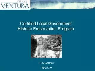 Certified Local Government Historic Preservation Program