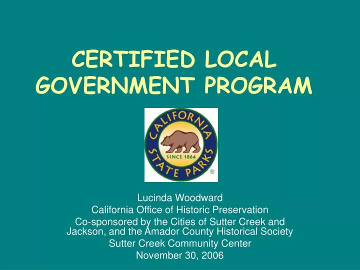 certified local government program