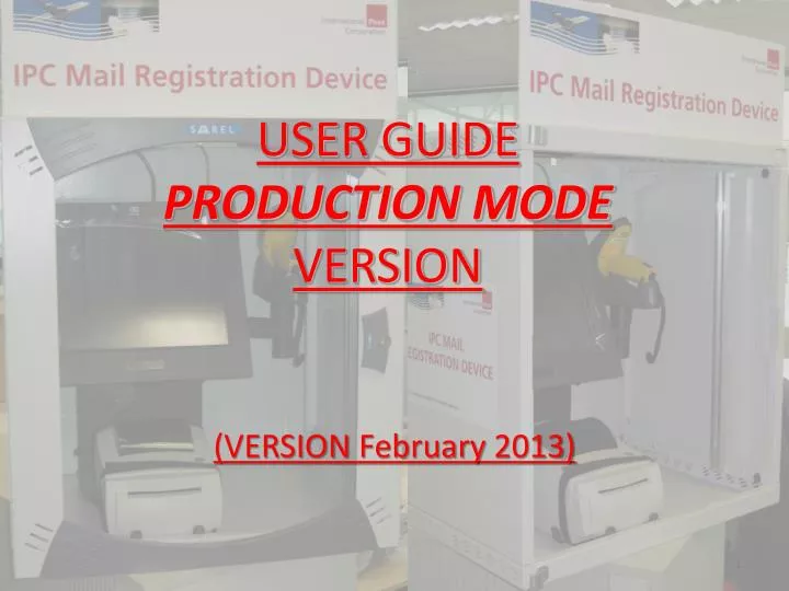user guide production mode version