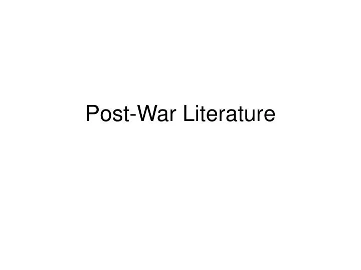 post war literature