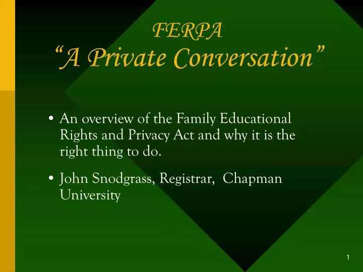 ferpa a private conversation