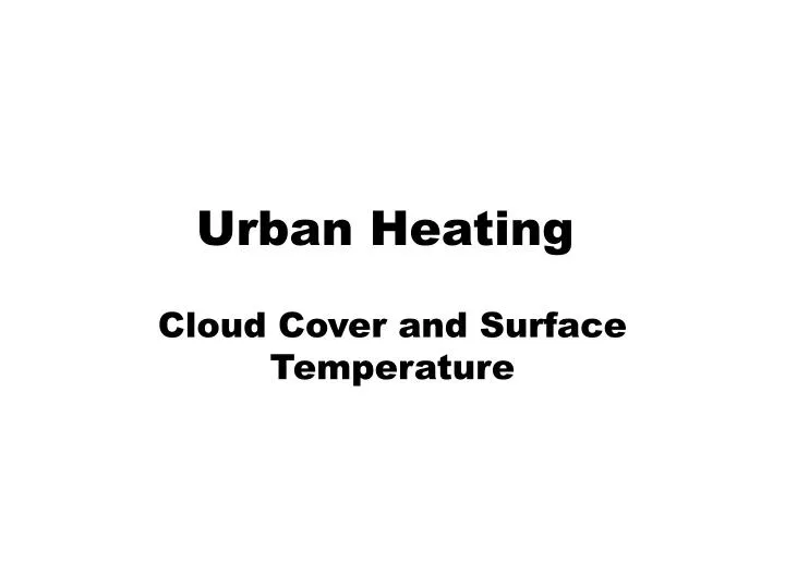 urban heating