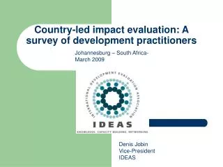 Country-led impact evaluation: A survey of development practitioners