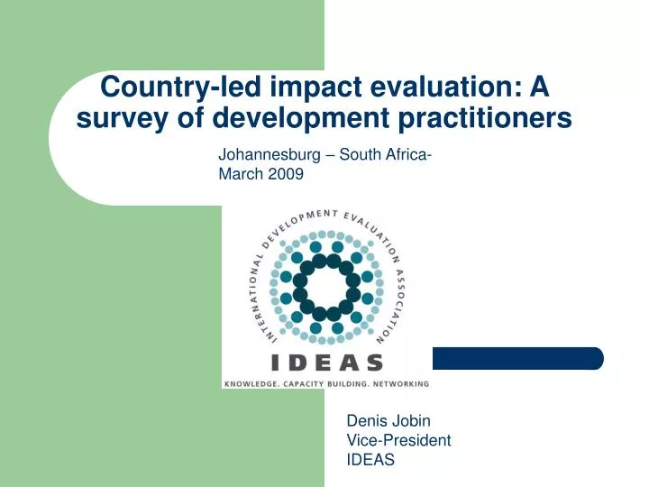 country led impact evaluation a survey of development practitioners