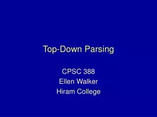Top-Down Parsing
