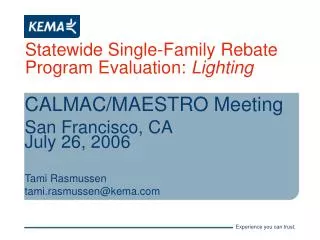 Statewide Single-Family Rebate Program Evaluation: Lighting