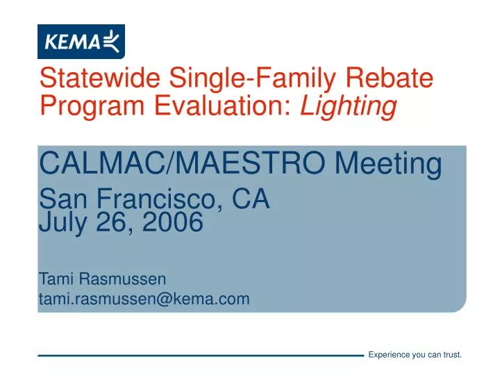 statewide single family rebate program evaluation lighting