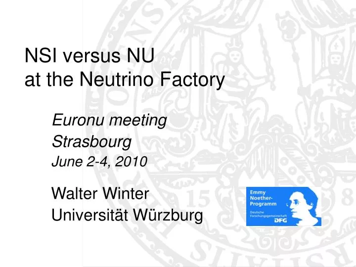 nsi versus nu at the neutrino factory