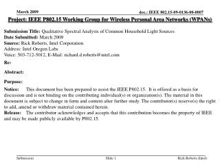 Project: IEEE P802.15 Working Group for Wireless Personal Area Networks (WPANs)