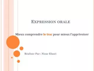 expression orale