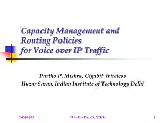 Capacity Management and Routing Policies for Voice over IP Traffic