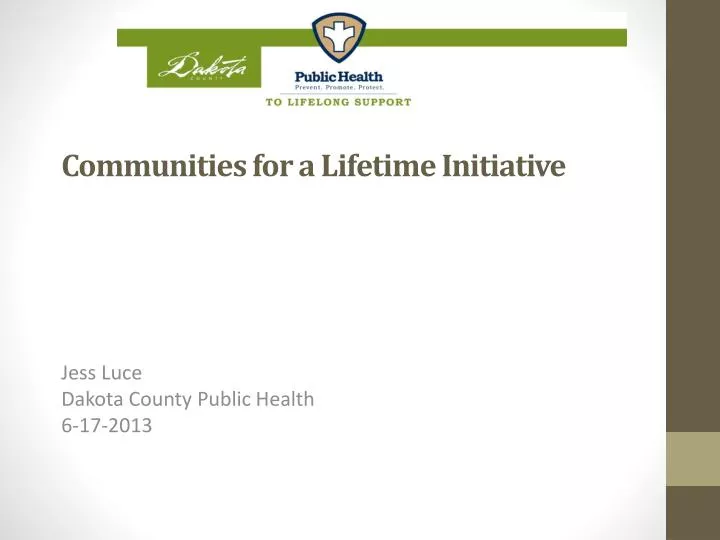communities for a lifetime initiative