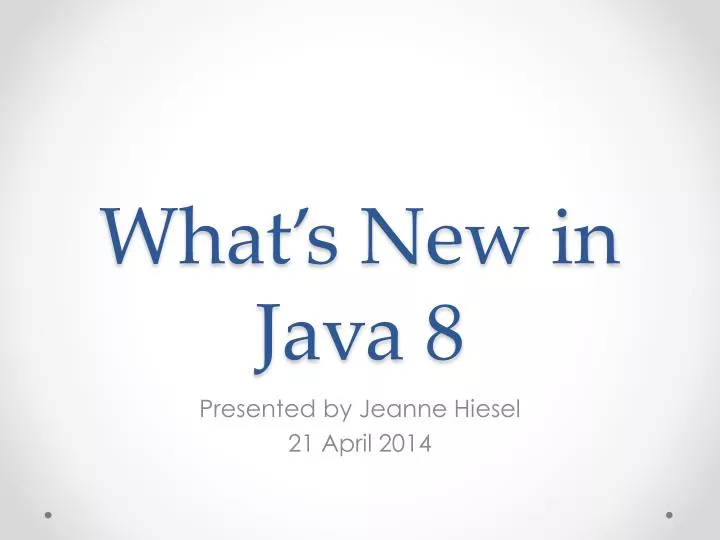 what s new in java 8
