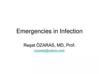 Emergencies in Infection