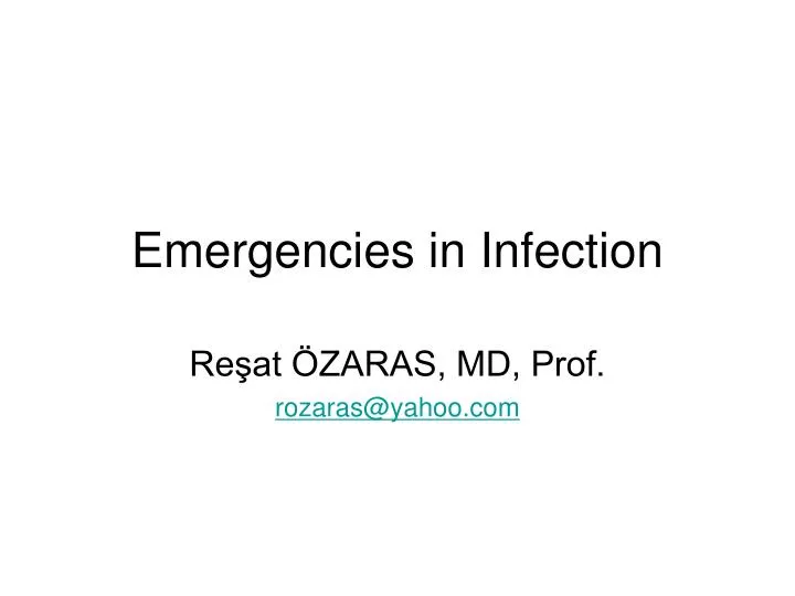 emergencies in infection