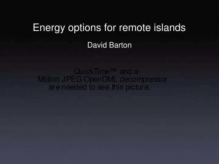 energy options for remote islands