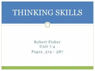 THINKING SKILLS