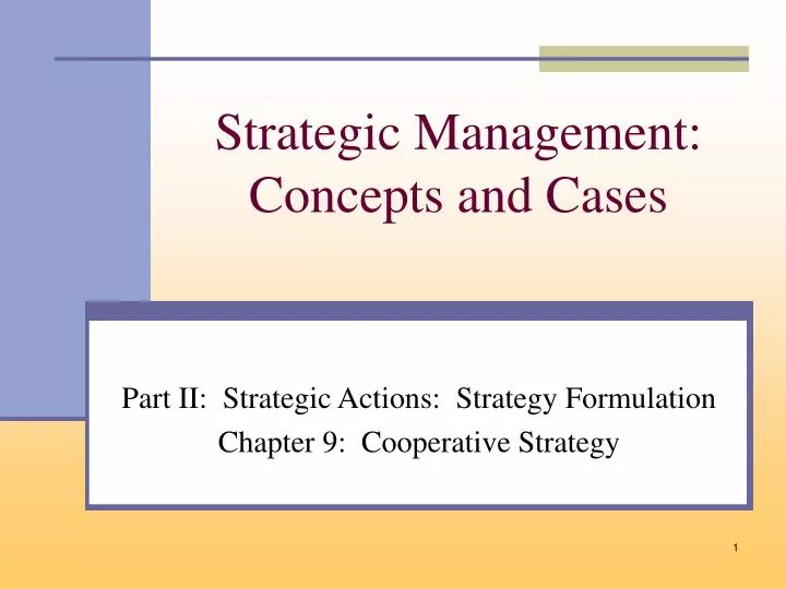 strategic management concepts and cases