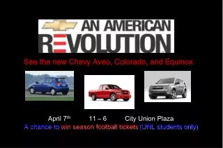 See the new Chevy Aveo, Colorado, and Equinox