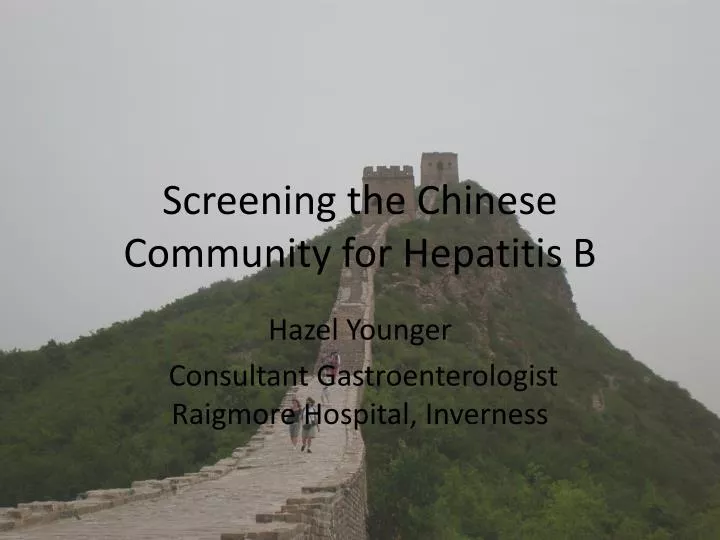 screening the chinese community for hepatitis b