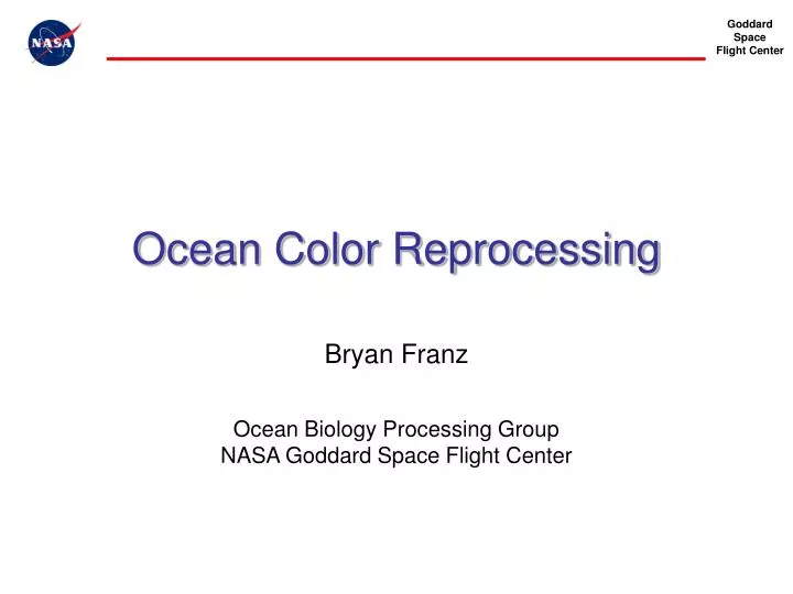 ocean color reprocessing