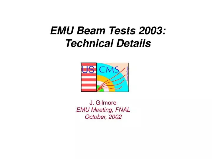 emu beam tests 2003 technical details