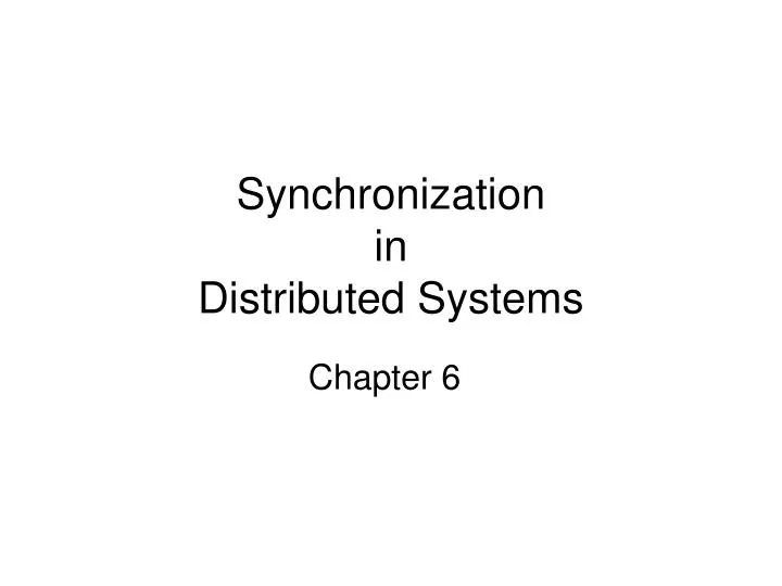 synchronization in distributed systems