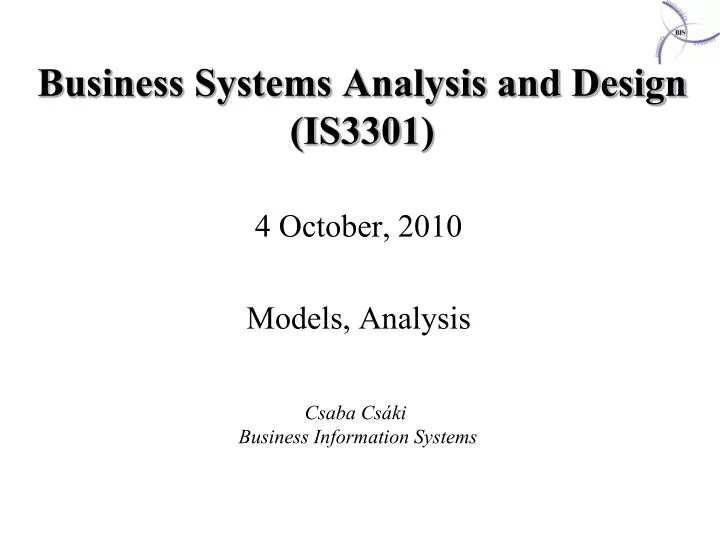 busi n ess systems a nalysis and design is330 1