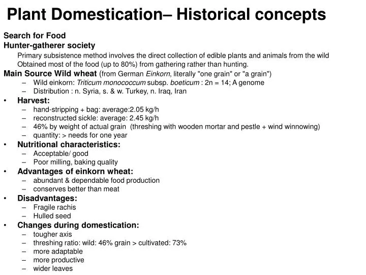 plant domestication historical concepts