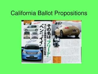 California Ballot Propositions