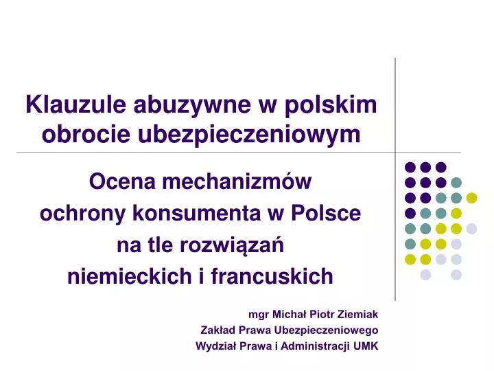 klauzule abuzywne w polskim obrocie ubezpieczeniowym