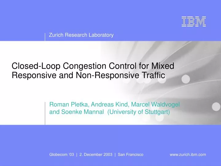 closed loop congestion control for mixed responsive and non responsive traffic