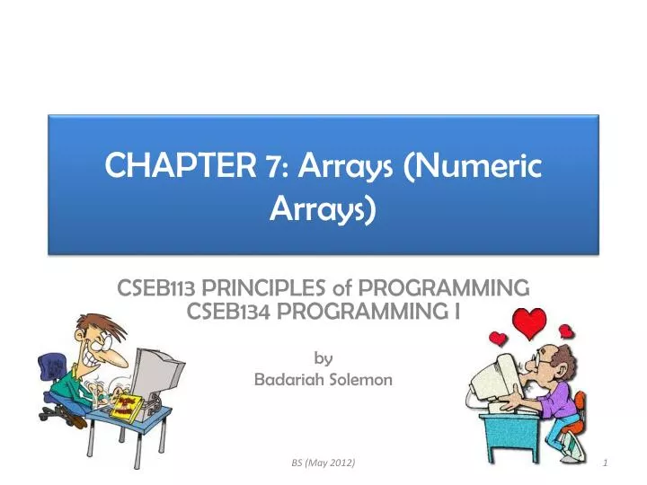 chapter 7 arrays numeric arrays
