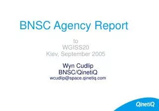 BNSC Agency Report