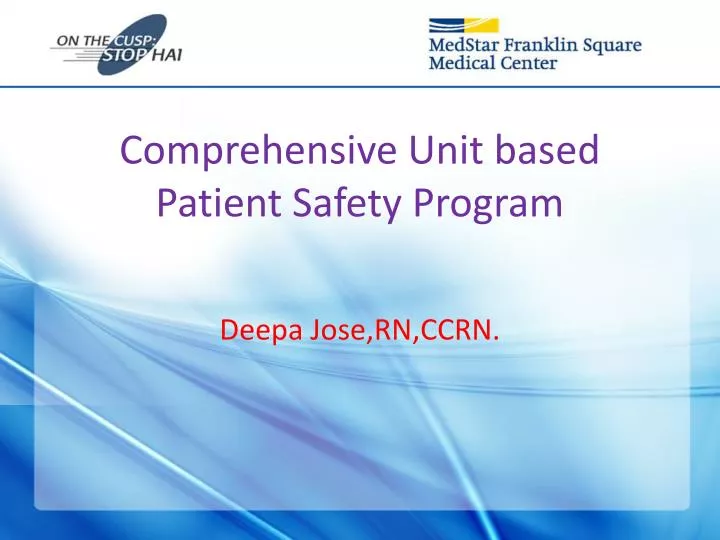 comprehensive unit based patient safety program