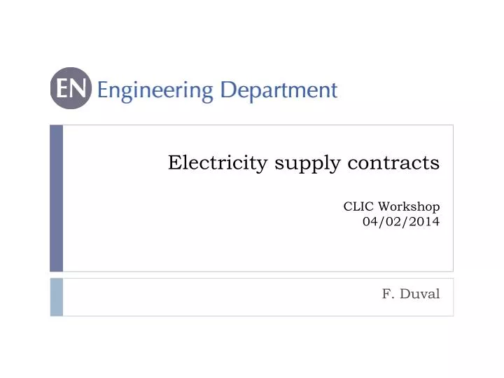 e lectricity supply contracts clic workshop 04 02 2014