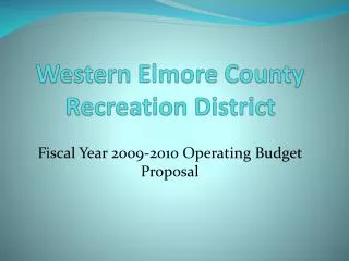Western Elmore County Recreation District