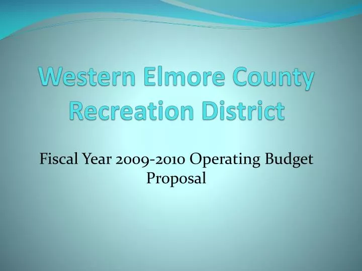 western elmore county recreation district