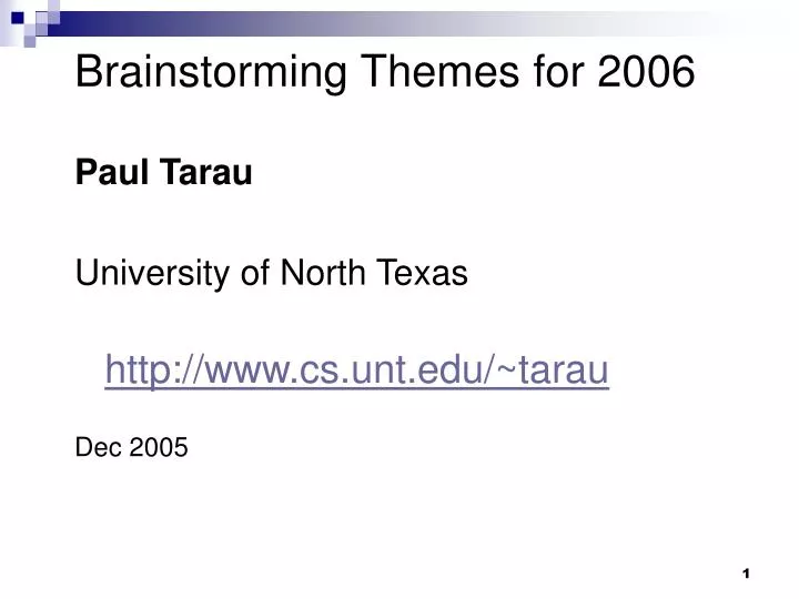 brainstorming themes for 2006 paul tarau