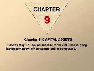 Chapter 9: CAPITAL ASSETS