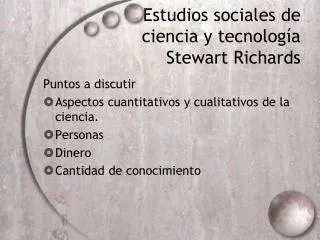 estudios sociales de ciencia y tecnolog a stewart richards