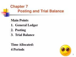 Chapter 7 Posting and Trial Balance